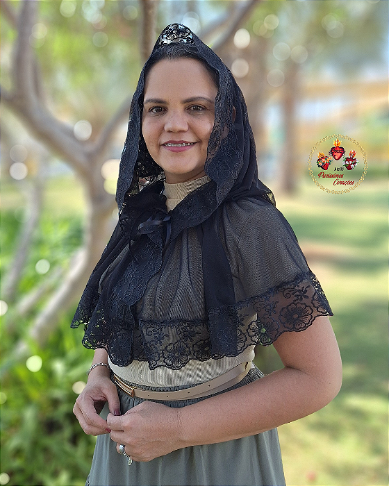 Véu Capuz Santa Teresinha Preto