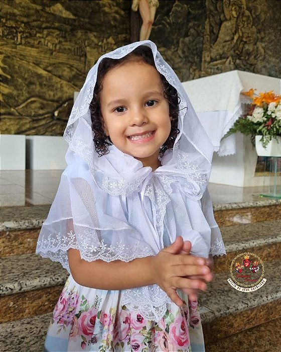 Véu Capuz Santa Pureza P( veste de 18 meses a 3 anos )
