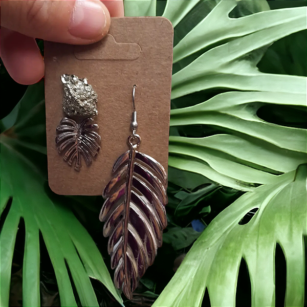 Brinco Descasado Folhas Pirita