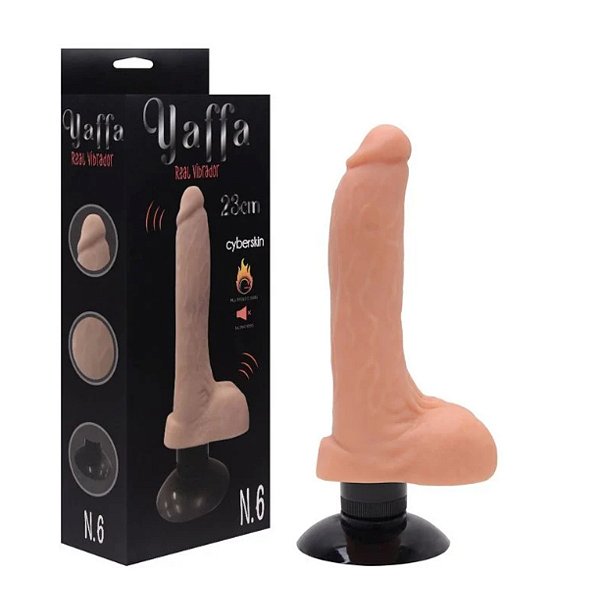 Pênis em Cyber Skin com Escroto e Ventosa YAFFA - YSZE582