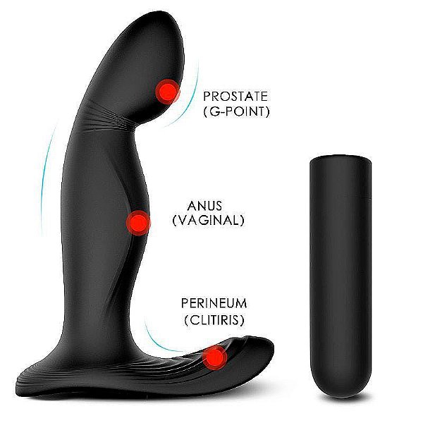 Estimulador de Próstata Recarregável 9 Vibrações  - ZEUS S/ CONTROLE - S-Hande