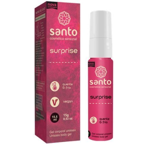 GEL SURPRISE - Gel Excitante Unissex Beijável que Esquenta e Esfria - 15g - Santo