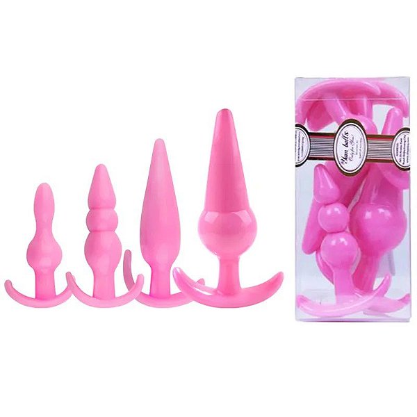 Kit com 4 Plugs Anais EM SILICONE - ROSA