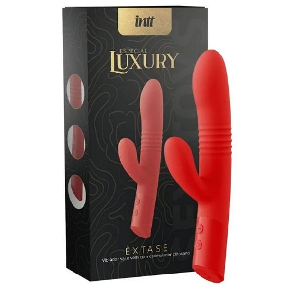 Vibrador Vai e Vem Macio e Potente com Estímulo de Clitóris  -  EXTASE  - IM0443