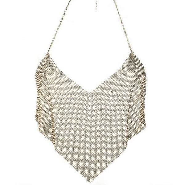 Top Cropped Super LUXO todo no strass - Dourado