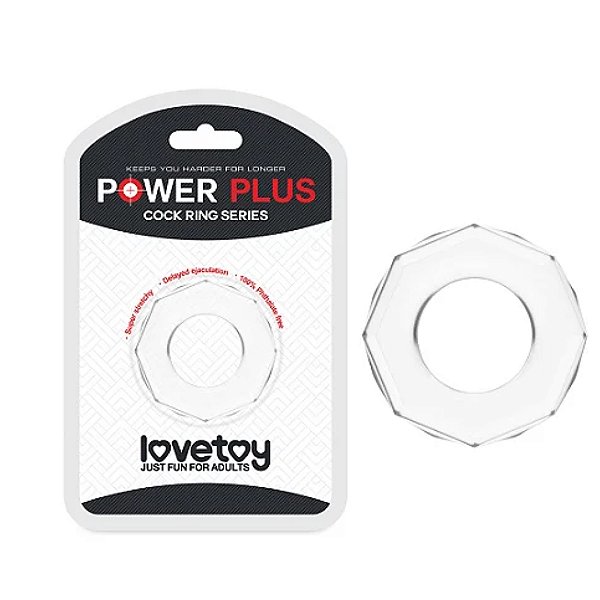 Anel Peniano Sem Vibro Diamond Power Plus Cockring Transparente – LOVETOY - AN105