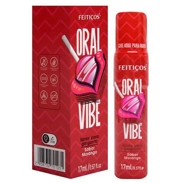Spray Dessensibilizante para Garganta Profunda - Oral Vibe - 17ml - Sabor Morango - Feitiços