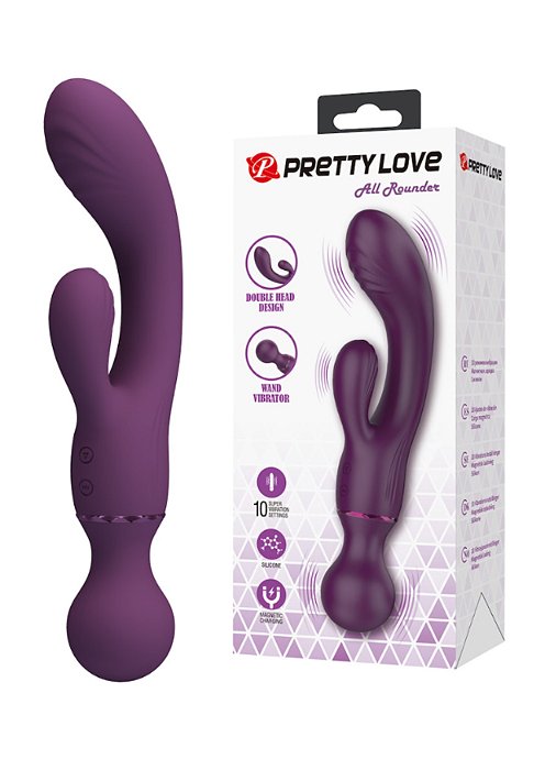 Vibrador Varinha com dupla Estimulação com 10 modos de Vibração e 3 Motores - AV043