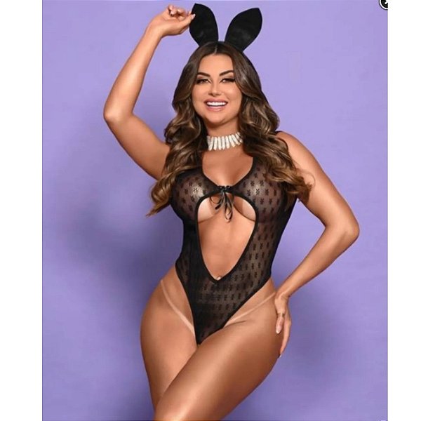 Fantasia de Coelhinha Sedutora YAFFA - Y7903 - Preto