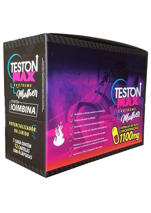 Estimulante Feminino Teston Max Xtreme Mulher (CAIXA) com 12 Cartelas