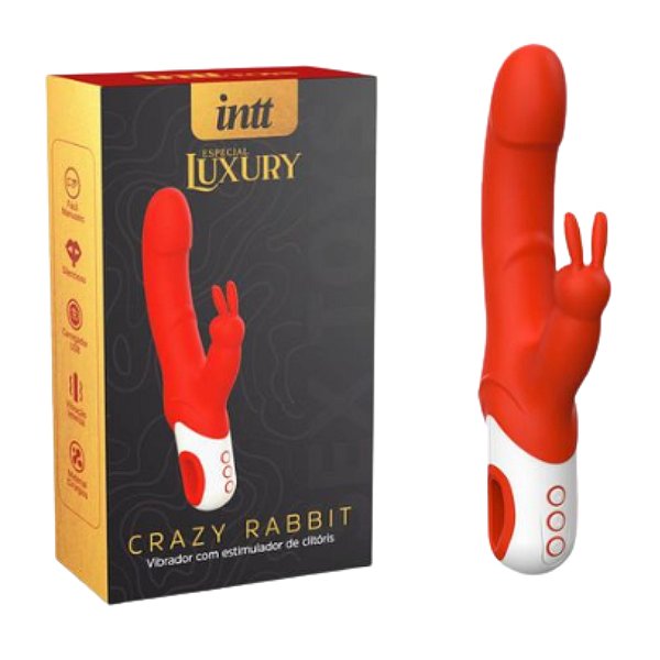 Vibrador com Estimulador Clitoriano - Crazy Rabbit - Intt