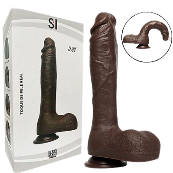 Pênis Grande Toque de Pele Real 25x4,8cm - Marrom