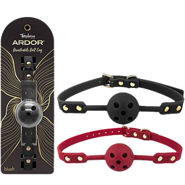 Mordaça em Couro com Bola Respirável em Silicone - Ardor - Blush