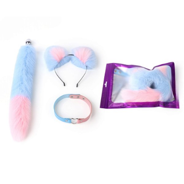 Kit Fantasia Gatinha com Tiara, Coleira e Plug Cauda - YOUVIBE