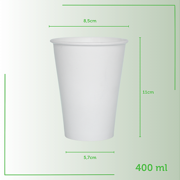 570 Copos de Papel Branco 400ml