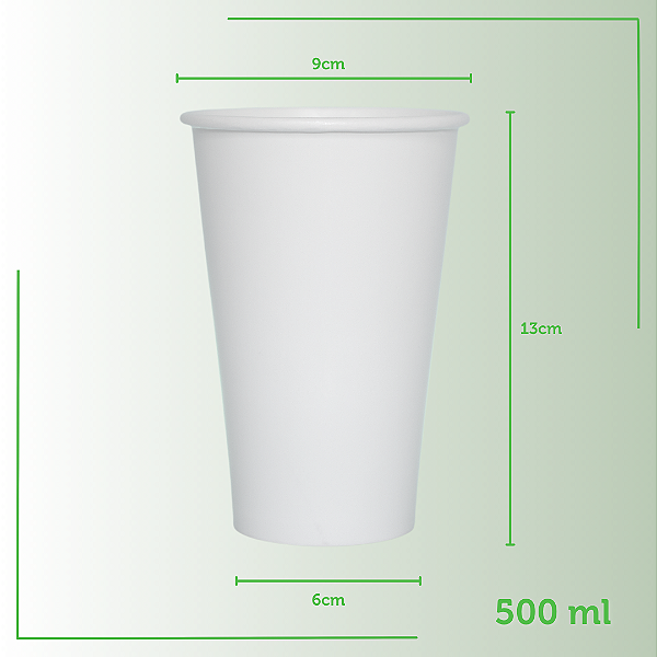 432 Copos de Papel Branco 500ml