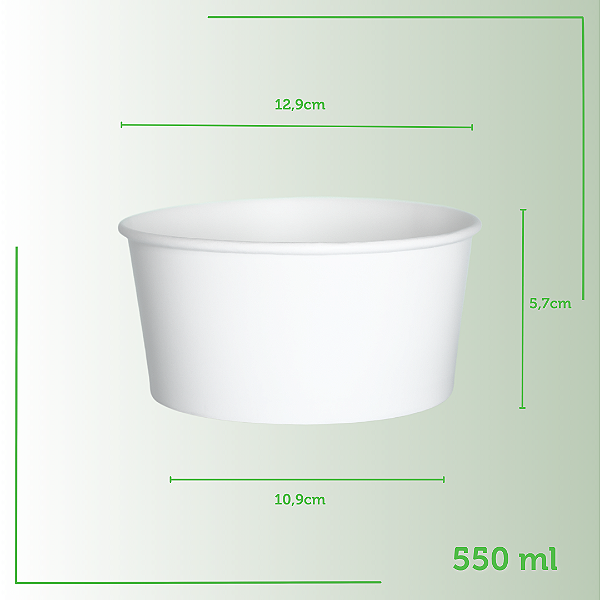 270 Potes de Papel Branco 550ml