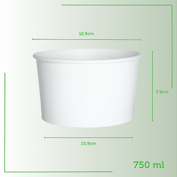 240 Potes de Papel Branco 750ml