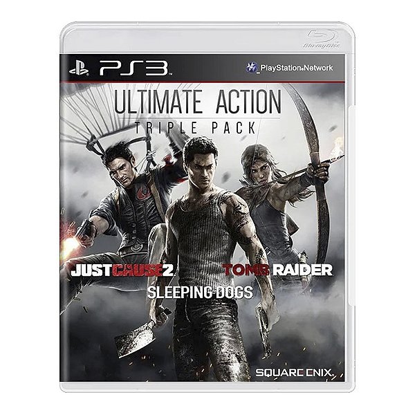 JOGO PS3 PACOTE ULTIMATE ACTION TRIPLE JUST CAUSE2-SLEEPING DOGS-TOMB  RAIDER USADO - The Hard Geek