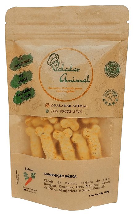 Biscoito Natural de Cenoura com Manjericão