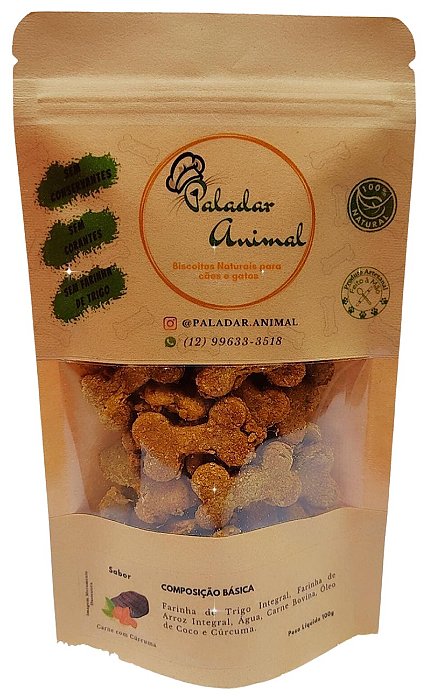 Biscoito Natural de Carne com Cúrcuma