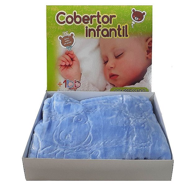 Cobertor Bebe Frio Intenso Menino Urso 0,90cmX1,05m Antialergico -  Melchires Baby