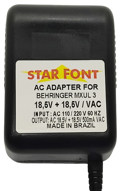 Fonte carregador 18,5v para mesa de som MXUL-3 Behringer modelos UB1002