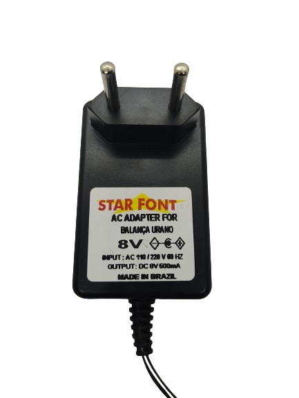 Fonte Carregador Compatível com Balança URANO 8V e 500mA BIVOLT