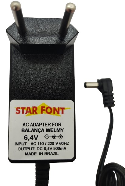 Carregador de Bateria Compatível com Balança Welmy 6,4V 900mA