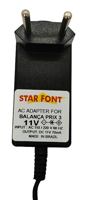 Fonte Carregador Balança Toledo Prix3 9094 11v 70ma Bivolt