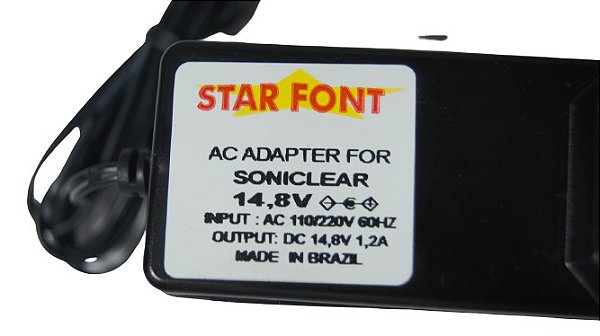 Fonte DC 14,8V 1,2A Compatível com inaladores minisonic Soniclear