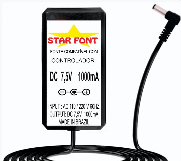Fonte DC 7,5V Para Controladora Vestax Midi Dj Virtual