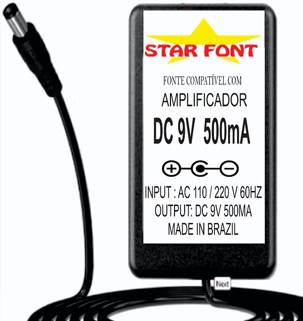 Fonte DC 9V 0.5A Para Amplificador Orange Micro Terror