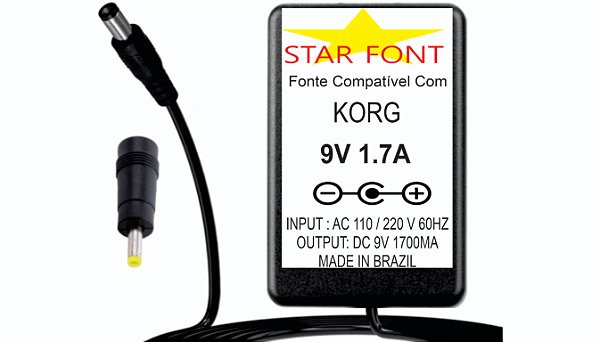 Fonte DC 9V 1.7A Para DJ Mix e Modulo de Efeitos Korg
