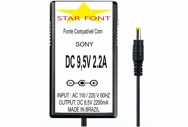 Fonte 9,5v 2.2a Para Dock station SONY