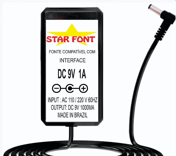 Fonte DC 9V 1A Para Controladora Midi, Teclado e Interface Audio M-AUDIO