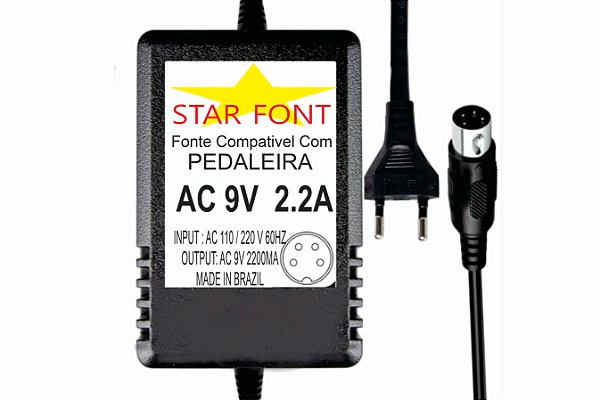 Fonte AC 9V 2.2A Para Pedal Pedaleira efeitos ROCKTRON