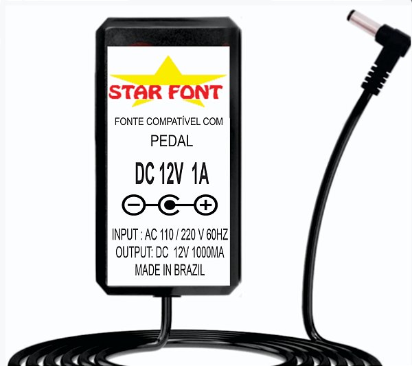 Fonte DC 12V Para Pedal Pedaleira KR Mega Vibe Americana