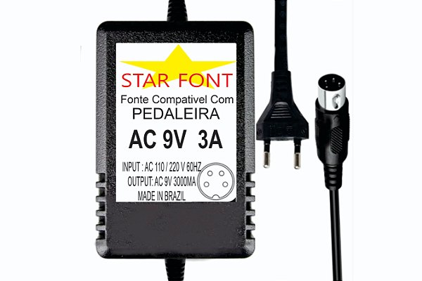Fonte AC 9V 3A Para Pedal Pedaleira Vox Valvetronix ToneLab