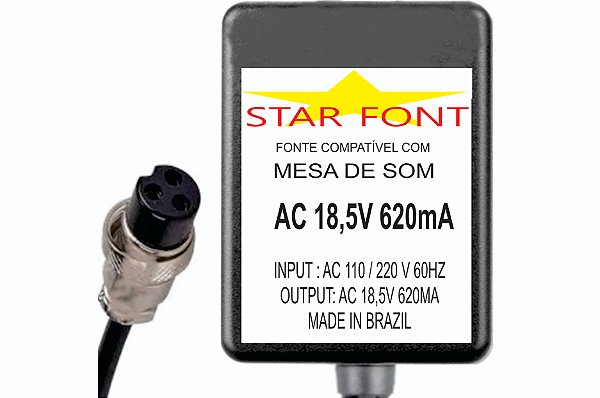 Fonte AC 18,5V 0.620A Para Mesa De Som Mixer Yamaha PA-10 PA10