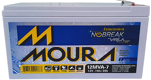 12v 7ah Selada Moura Nobreak, Alarmes, Cerca Elétrica