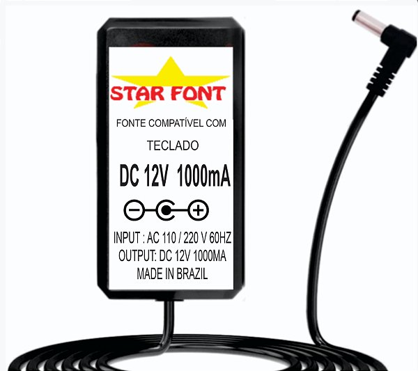 Fonte DC 12V Para Teclado Eletronico CSR