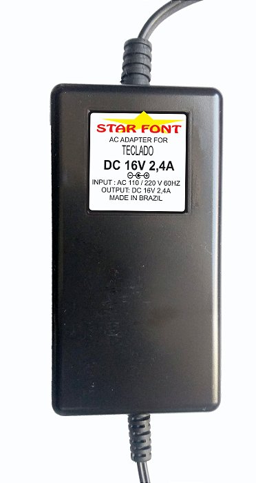 Fonte DC 16V 2.4A Para Teclados Yamaha PA-300 PA300