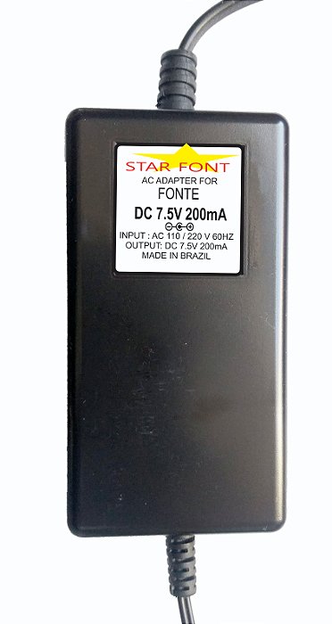 Fonte 7.5v 200ma sem plug