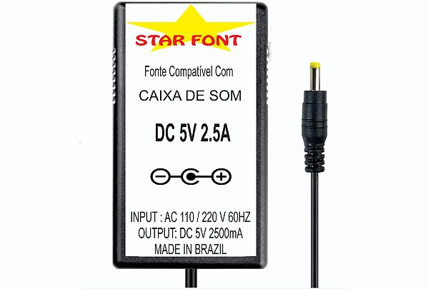 Fonte Carregador DC 5v Para Caixa De Som Sony