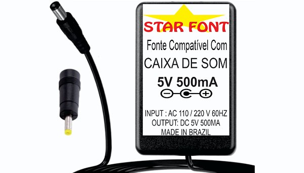 Fonte Carregador DC 5V Para Caixa Amplificada Mondial