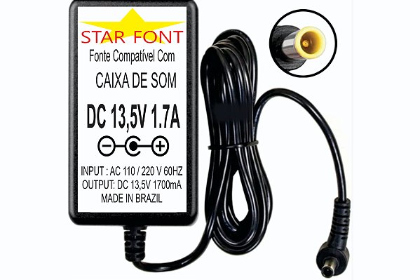 Fonte DC 13,5V 1.7a Para Caixa De Som Audio Logitech Hub