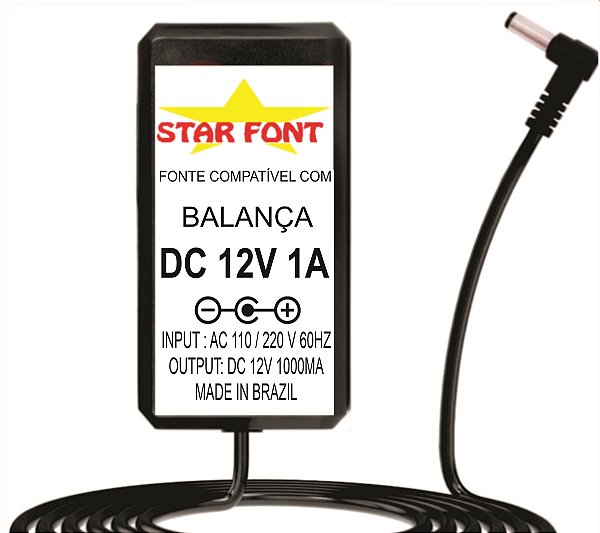 Fonte DC 12V Para Balança Marte AD