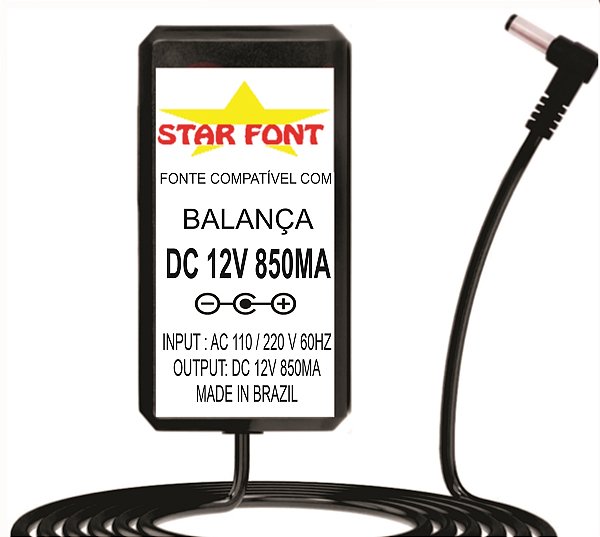Fonte DC 12V Para Balança Filizola Cs15 EA-15
