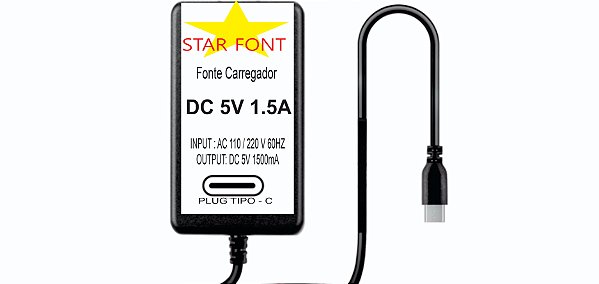 Adaptador Fonte De Alimentação 5v 1.5a Tipo C Carregador